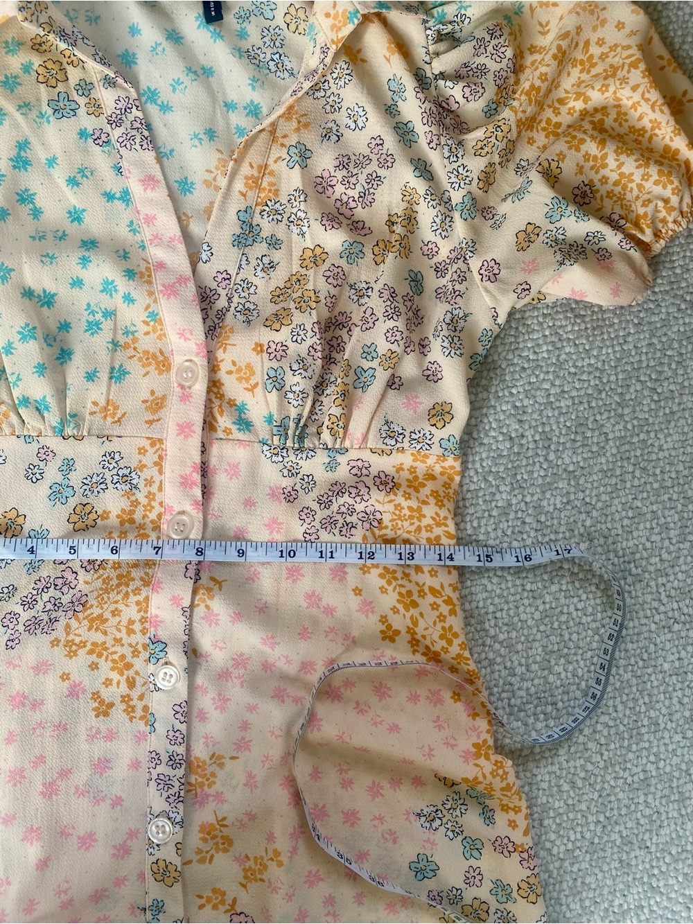 ASOS Design Floral Maxi Dress Size 4 Cottagecore Prairie Puff Sleeve - Picture 10 of 12